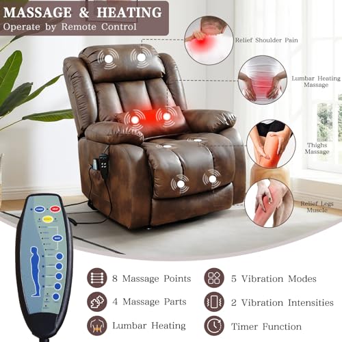Image of Infinite Position Lay Flat Power Lift Recliner Chair for Elderly, Ochre