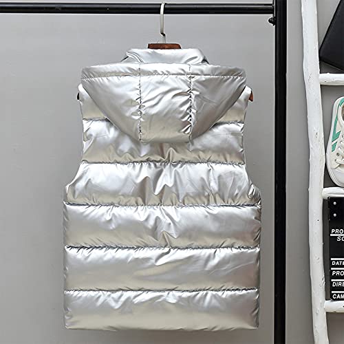 tuduoms Women's Removable Hooded Puffer Vest Quilted Lightweight Water-Resistant Down Vest Winter Warm Padded Parka Jacket3