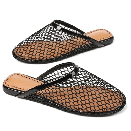 Women's Mesh Mules Breathable Slip-On Net Flats Lightweight Mesh Ballet Flats for Women for Casual Or Indoor Wear2