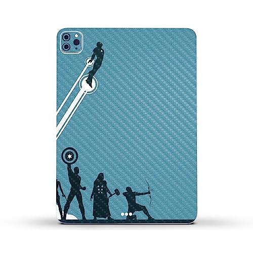 Image of MightySkins Carbon Fiber Skin Compatible with Apple iPad Pro 11 inch M2 4th Gen (2022) Full Wrap Kit - Super Squad | Protective, Durable Textured Carbon Fiber Finish | Easy to Apply | Made in The USA