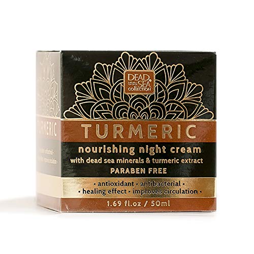 Dead Sea Collection Anti-Wrinkle Night Cream for Face with Turmeric - Anti Aging - Skin Care with Sea Minerals - Nourishing, Moisturizer, Hydrating and Smoothing Face Cream (1.69 fl.oz)