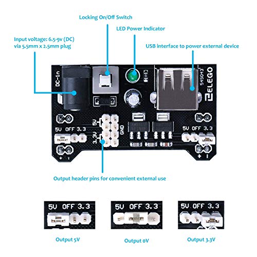 Image of ELEGOO Electronic Fun Kit Bundle with Breadboard, 235 Items for Arduino (Pack of 3)