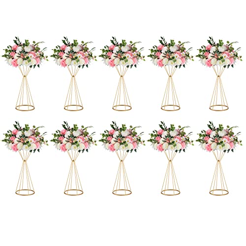 10 Pcs Metal Flower Trumpet 50cm Height Vase Wedding Centerpiece Vase Table Decoration for Wedding Anniversary Ceremony Party Birthday Event Aisle Home Decoration