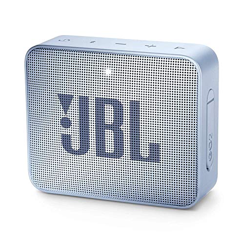 JBL GO 2 Speaker Bluetooth Portatile, Cassa Altoparlante Bluetooth Impermeabile IPX7, Con Microfono, Funzione di Noise Cancelling, fino a 5 Ore di Autonomia, Blu Chiaro