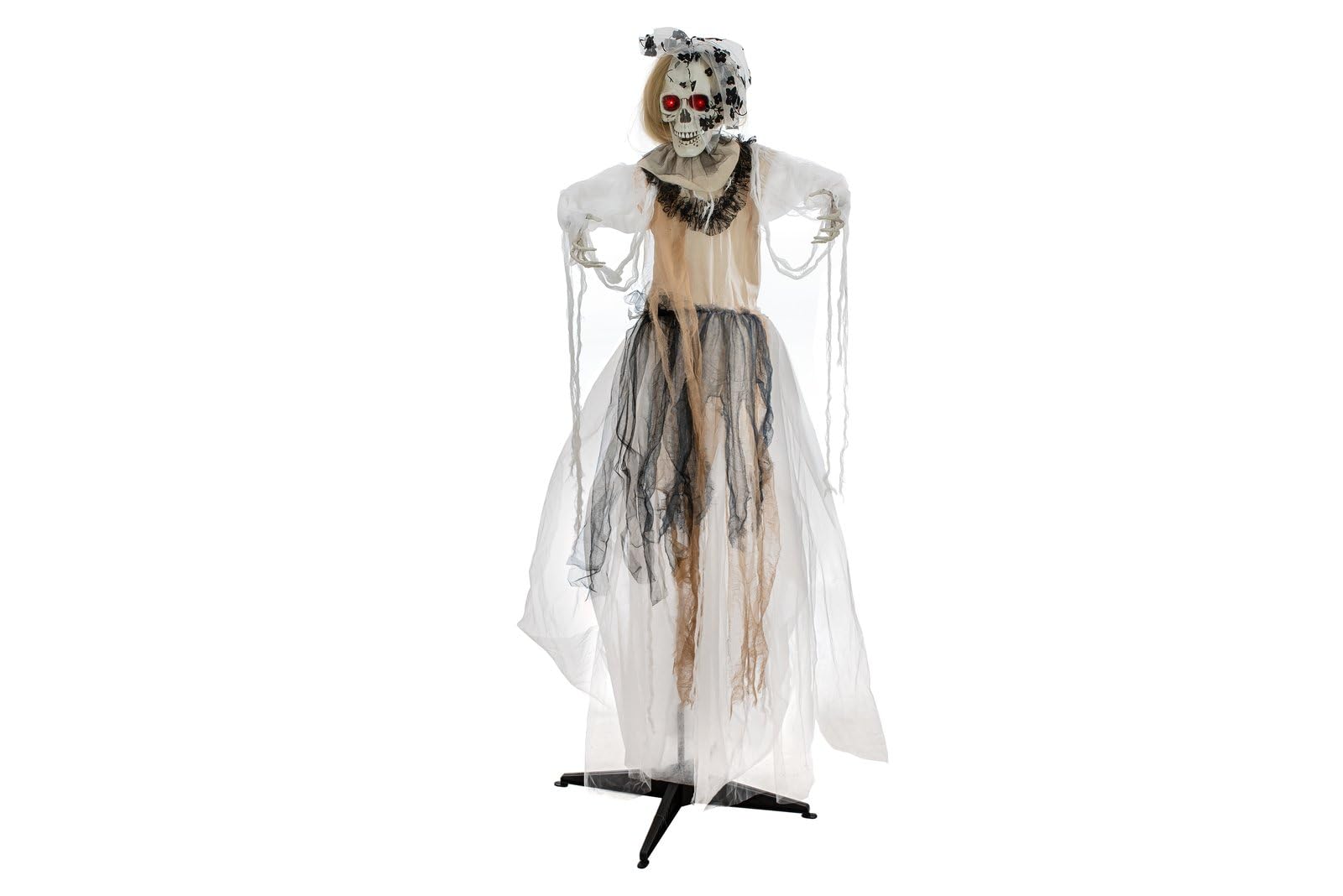 EUROPALMS Halloween Figur Braut, animiert, 170cm | Animierte Figur mit Licht- und Soundeffekt (Batterie- & USB-Betrieb)