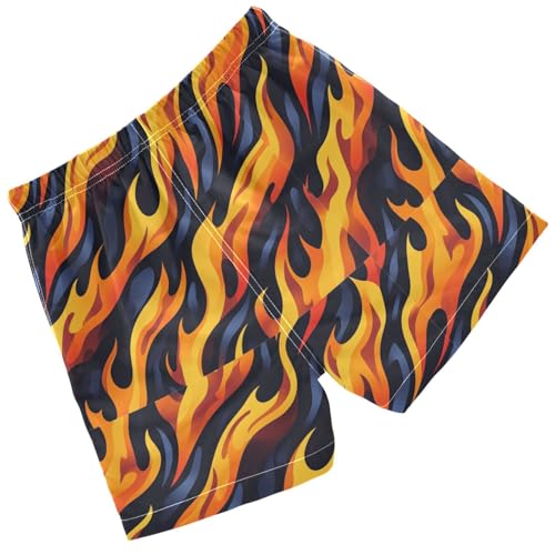 Pigsaly Boys Swim Trunks Flaming Tiger Fire Boys Board Shorts Swimsuit Swimwear Summer Bathing Suit 2T Multicolor2