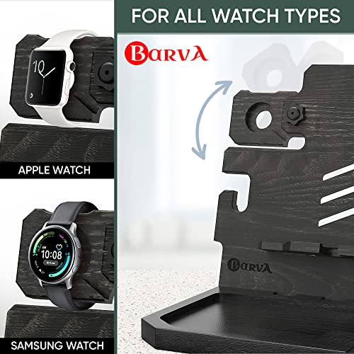 Barva Adaptive Wood Gun Rack Phone Wallet Docking Station Military Watch Night Stand Key Holder Side Table Charging Station Self Defense Desk Organizer Tray Tactical Gear Men Accessories Bedside Caddy #TOP6