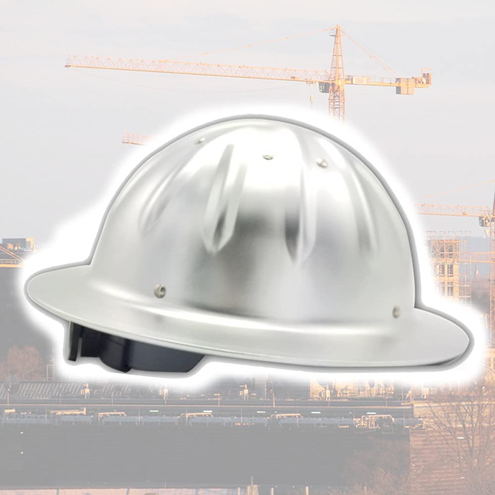 Casco de Seguridad, Casco de Aluminio Casco Protector Ajustable Casco de construcción Casco rígido de Aluminio con ventilación y Control Deslizante para Trabajadores de la construcción