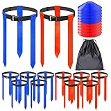 Unixing Flag Football Belts, 10 Sets Adjustable Flag Football Set, Flag Football Flags Training Set Include Cones, Storage Bag