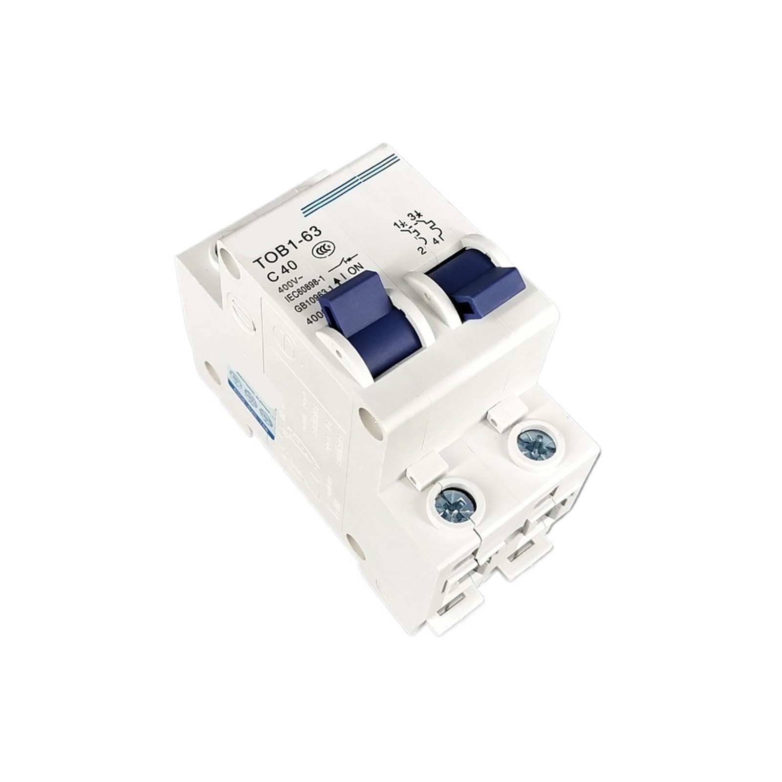 Disjoncteur MTS 1P 40A inverseur de source manuel MCB bipolaire pour tableau rail DIN