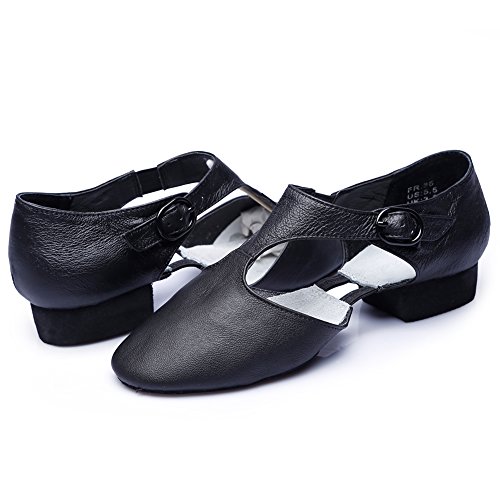 Leather Jazz Dance Shoes for Women Men Slip on Teaching Dance Sandals 5