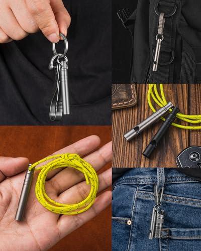 Tisur Titanium Emergency Whistle,120Db Safety Whistle With Lanyard,Outdoor Survival Small Whistle For Life Saving,Hiking,Pets Training,Coach Sports thumb #5