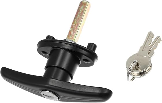 1Set Truck Cap Locking T-Handles for Pickup Truck Cap Camper Shell T-Handles Lock with 2 Keys for Most Brands of Truck Caps Camper Tops Blind Mount Locking T-Handle Replacement