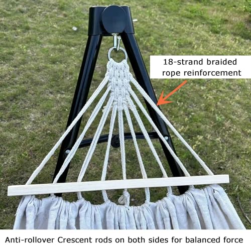 Soporte para hamaca, soporte portátil para cama de camping, soporta 150 kg, con silla colgante, ideal para viajes al aire libre y uso en el patio