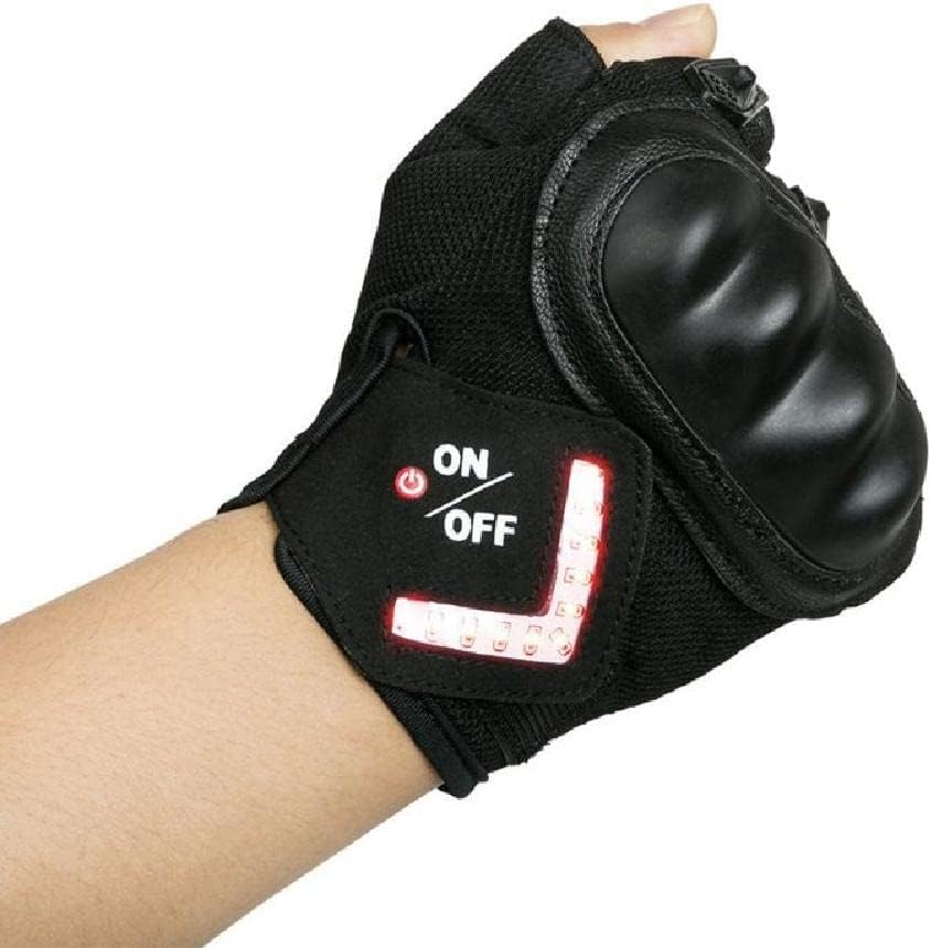1 Pair Intelligent LED Turn Signal Warning Light Outdoor Riding Gloves Bicycle Cycling Outfit Half Finger Gloves Adults Thermal Gloves for Kids