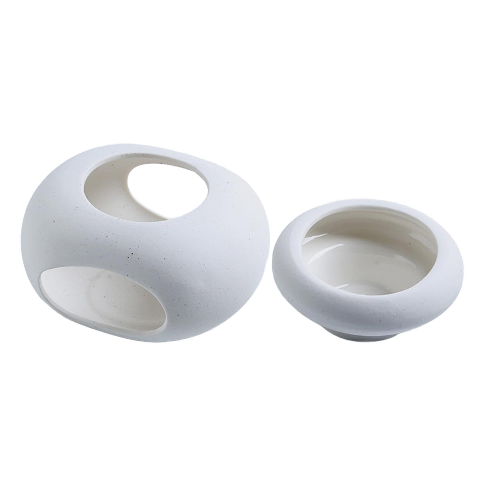 Essential Oil Burner Keramischer Wachsschmelzer Teelichtduftwärmer Duftverdampfer mit Abnehmbarem Schalenbehälter für Büro Arbeitszimmer Schlafzimmer