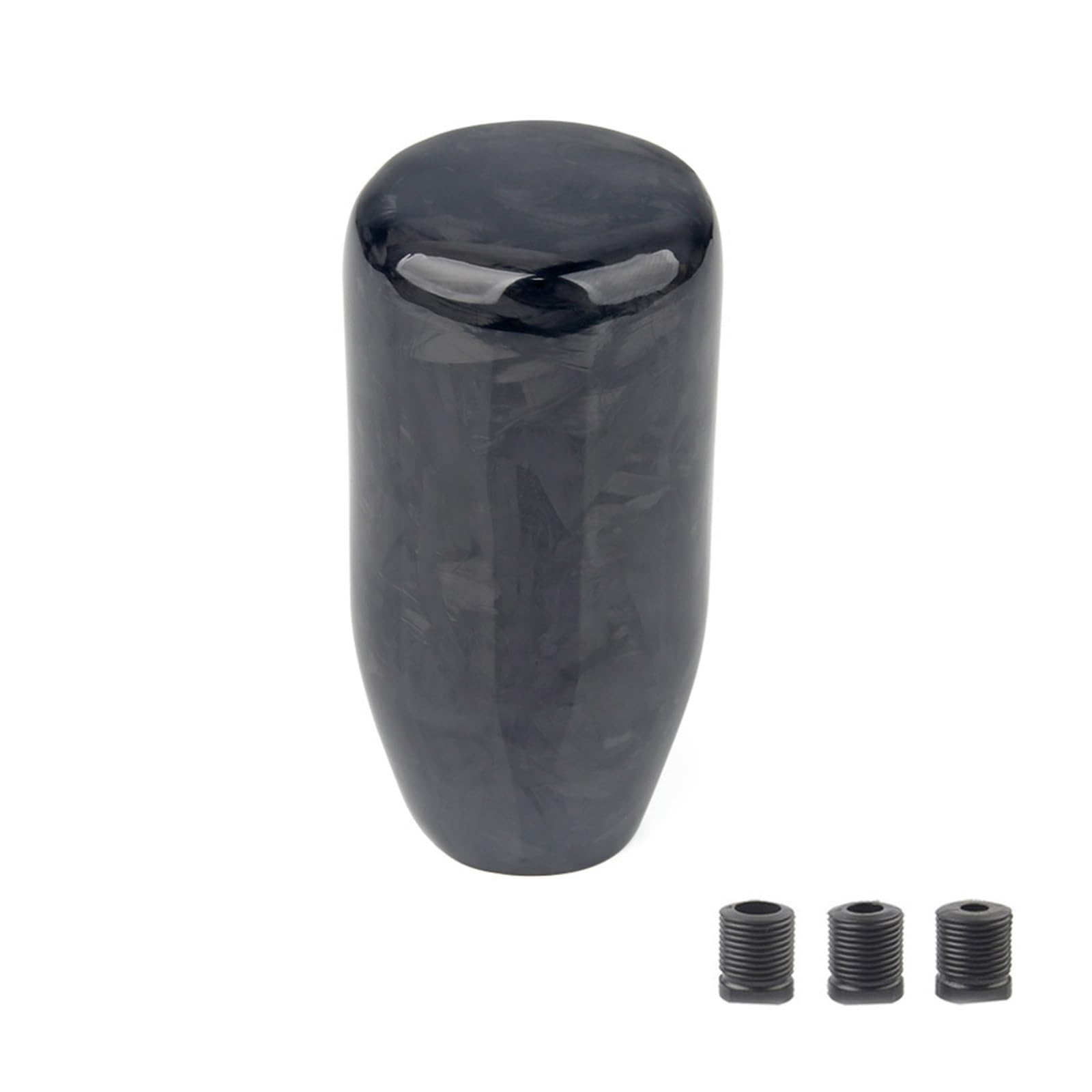 Rxgiasup Carbon Fiber Shifts Knob Ball Aluminium Alloy Gear Shifter Stick Manual Transmission with 3 Adapter Manual Stick and Remove Rubber Installation Adapters Gear Shifts