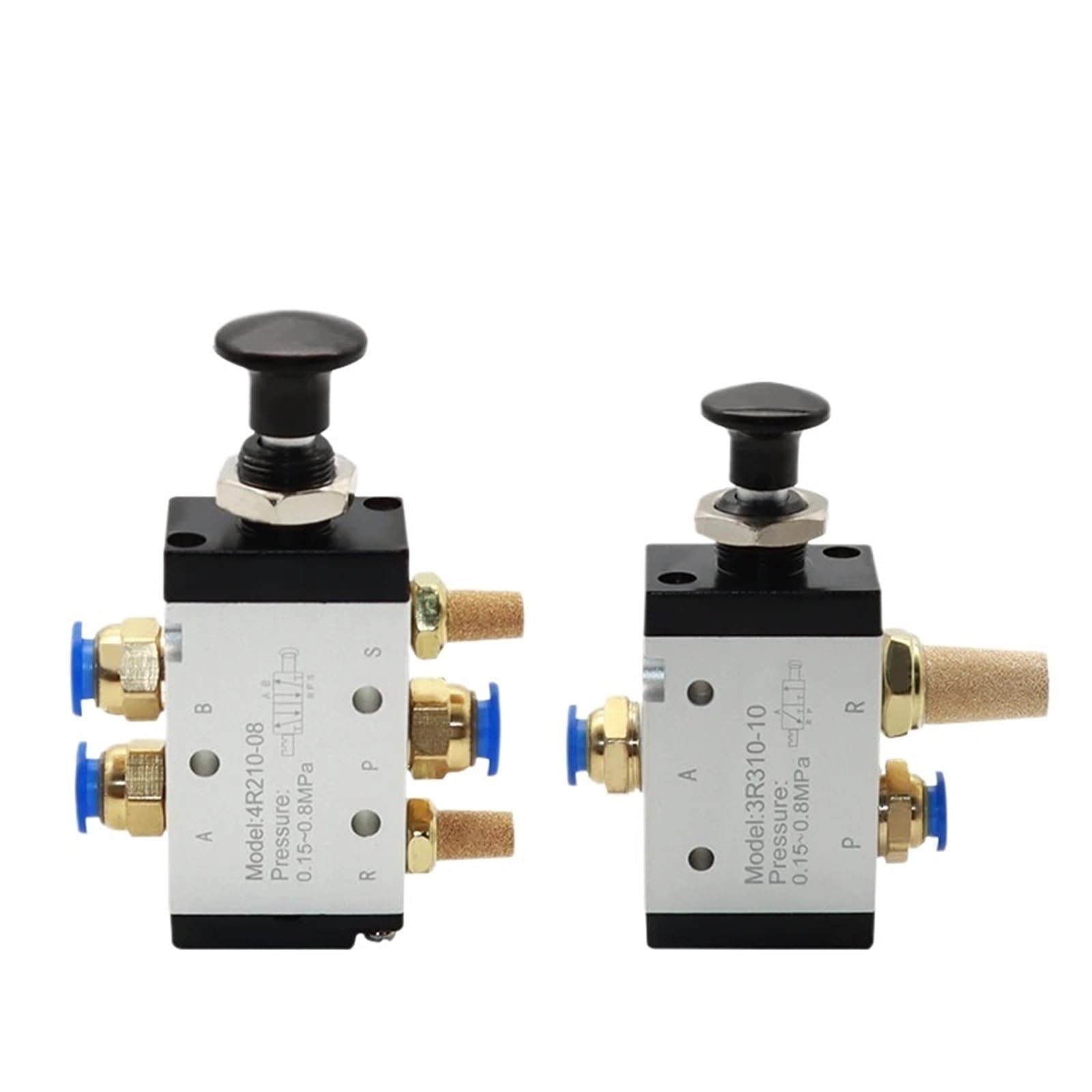 Valvola manuale 4R210-08 3R210-08 a 2 vie e 5 posizioni, interruttore pneumatico di spinta e trazione per valvola direzionale 4R310-10 3R310-10 (1 unità)(3R210-08, With 10 mm Fitting)