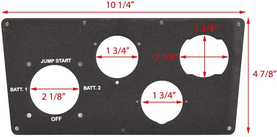 Vexus Boat Blank Battery Switch Panel 7202016 | 10 1/4 x 4 7/8 Inch Aluminum
