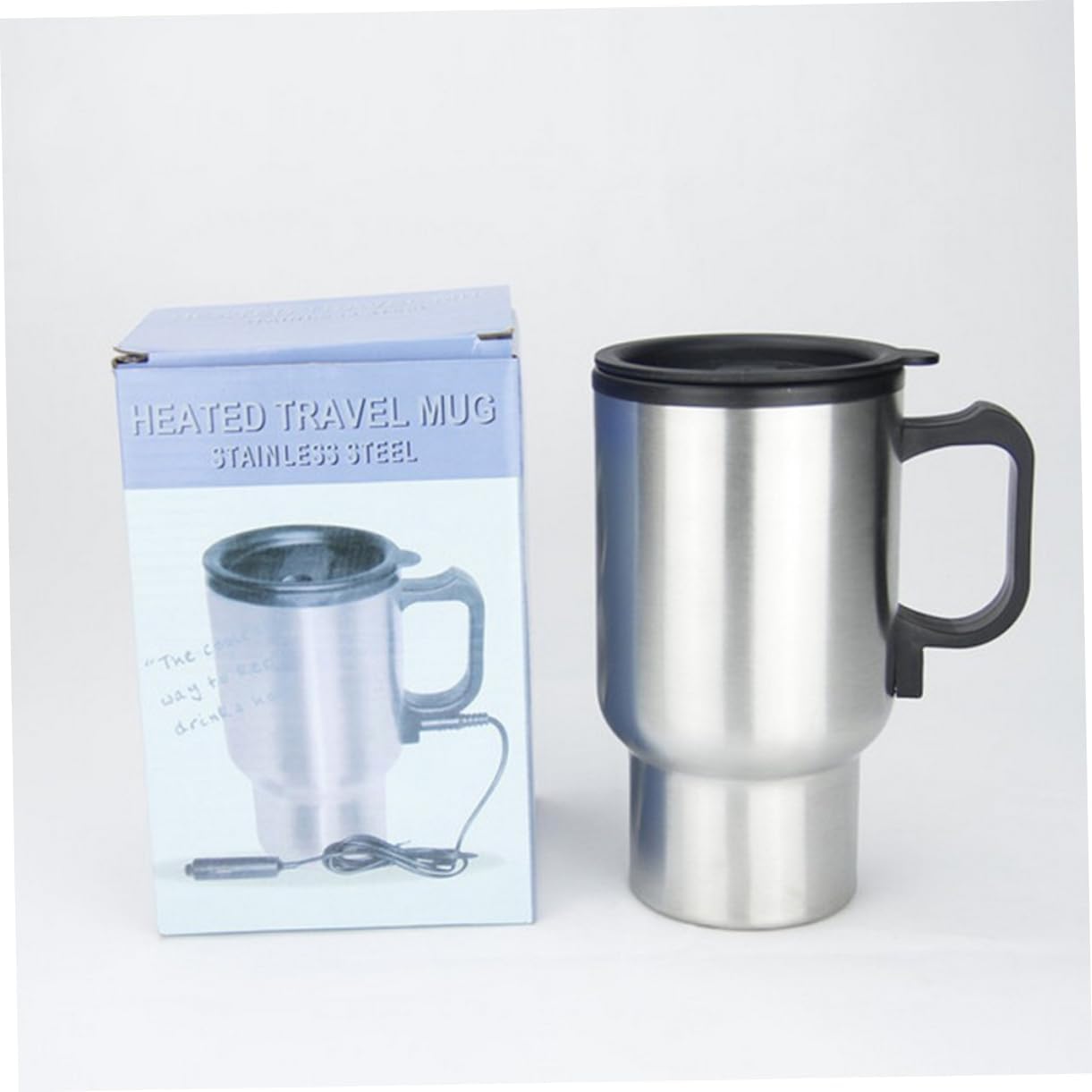 Plastic Electric Heating Cup Rapid Heating Insulated Car Mug with Shockproof Base for Long Distance Travel and Hot Food Preparation