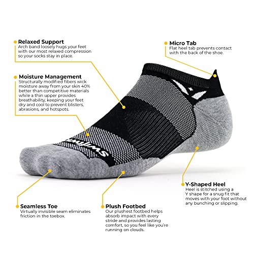 Swiftwick- MAXUS (3 Pairs) No Show Tab Running & Golf Socks, Maximum Cushion3