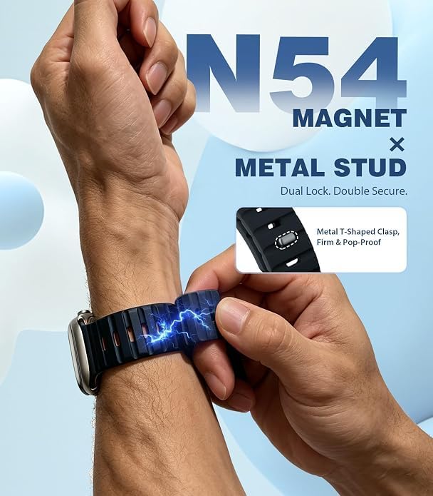 Magnetic Sport Bands for Apple Watch 49mm/46mm/45mm/44mm/42mm, Deep Blue image 3