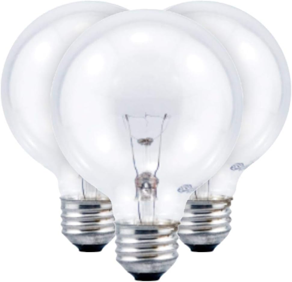 SYLVANIA 15335-40G25/DL/3PK/24 120V G25 Decor Globe Light Bulb (3 Pack, 40W, 2850K, Warm White, 3000Hr)