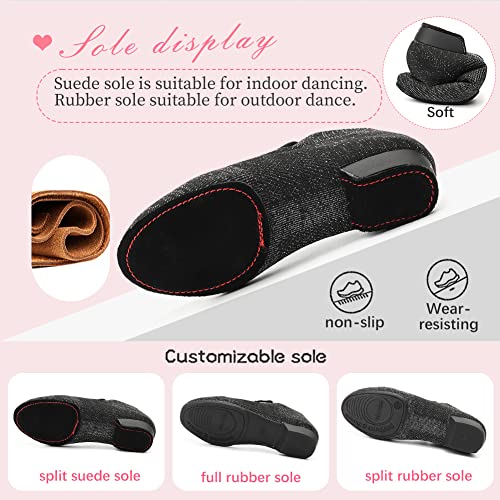 YKXLM Women Standard Practice Social Dance Sneaker Beginner Dance Practice Shoes for Women Low Heel Ballroom4