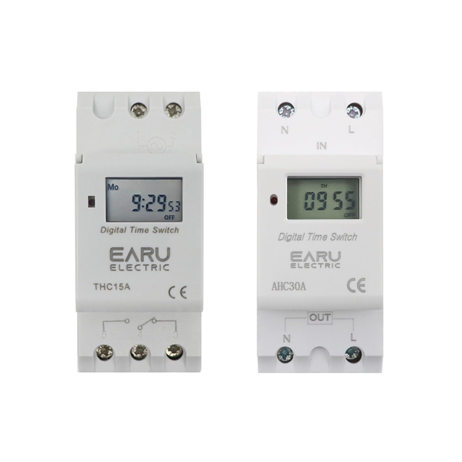 THC15A 30A montaje en Riel Din semanal 7 días programable interruptor de tiempo Digital relé temporizador Control AC 12V 24V 48V 110V 220V 230V (Color : 15A, Size : 1NO 12V AC DC)