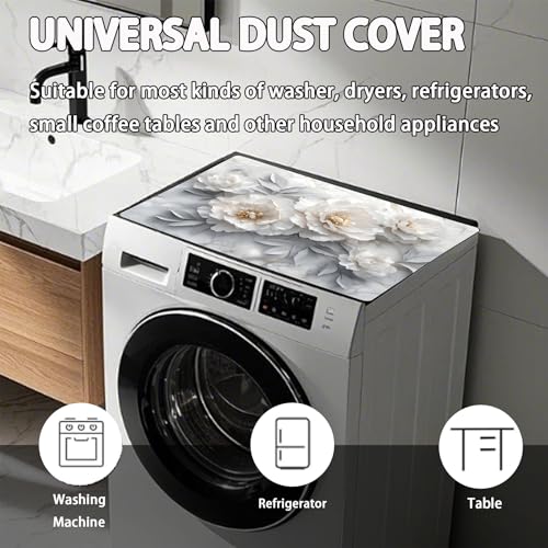 Image of Washer and Dryer Covers for the Top, Non-slip Dryer Top Protector Mat, Dust-proof Washing Machine Cover, 23.6 inch x 19.7 inch (Luxury style, 23.6 inch x 19.7 inch)