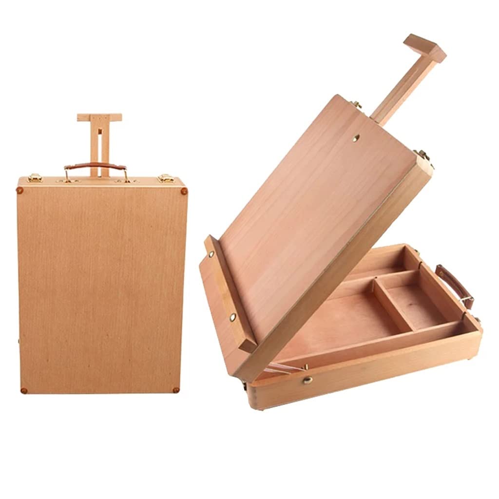 HADECOLL Wooden Easel For Painting Sketch Drawing Table Box Oil Art Supplies Artist Children