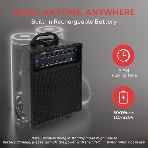 Pyle PWMA930IBT.5 Wireless 600W Portable Pa Speaker System thumb #4