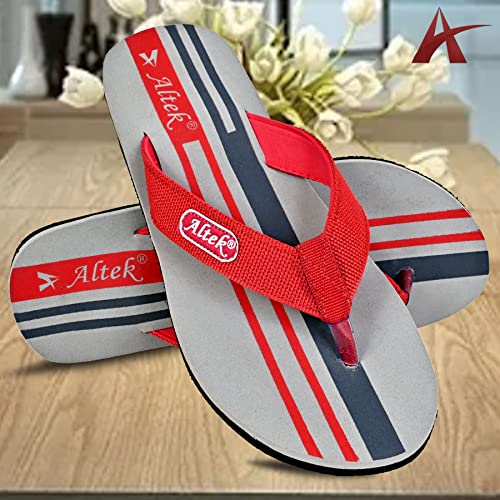 Image of Altek Men's Rubber Sole Slipper|Soft, Light Weight and Stylish Flip Flop |Comfortable Chappal for Daily Use- (14231, Gray)