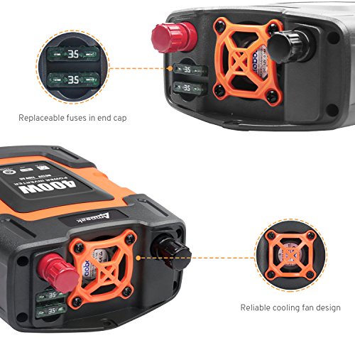 Ampeak 400W Power Inverter DC 12V to 110V AC Car Inverter with 3.1A Dual USB Converter