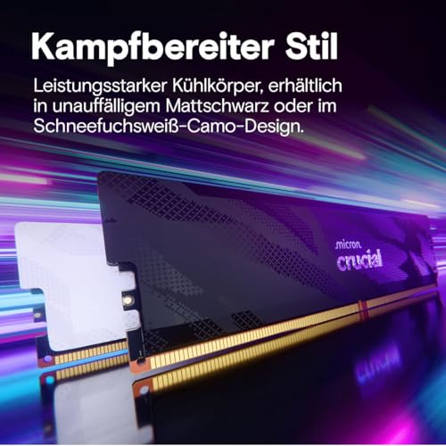 Crucial Pro DDR5 RAM 32GB Kit (2x16GB) 6400MHz CL32, Gaming PC Arbeitsspeicher, Intel XMP 3.0 / AMD Expo, Schwarz - CP2K16G64C32U5B