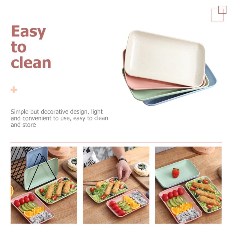 Juego de 4 platos rectangulares para sushi miniatura 2
