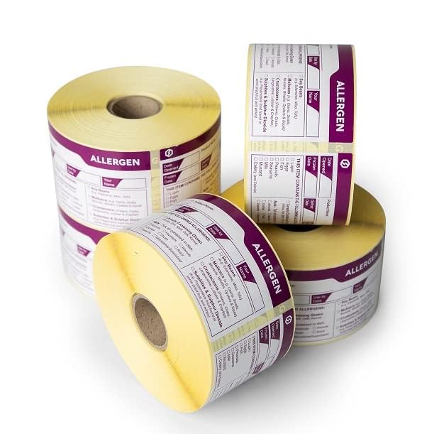 Allergen and Shelf Life Storage Display Label 500 Labels per roll Natasha's Law, Allergy Label, Multicolor - Image 2