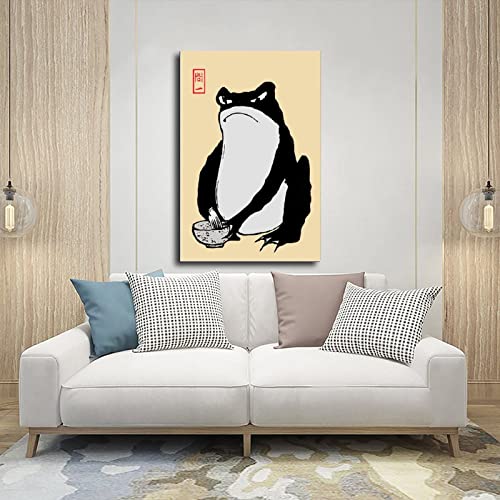 Vintage Poster Room Aesthetics Frog Japanese Art Print Canvas Poster Wall Art Decor Print Picture Paintings For Living Room Bedroom Decoration Unframe-Style 12X18Inch(30X45Cm) #TOP4