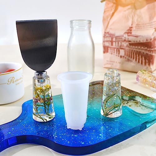 4 Pcs Tableware Resin Molds Charcuterie Board Knife Base Handle Epoxy Mold Cheese Shape Hilt Knife Fork Resin Casting Molds for DIY Cutlery Handle - Image 4