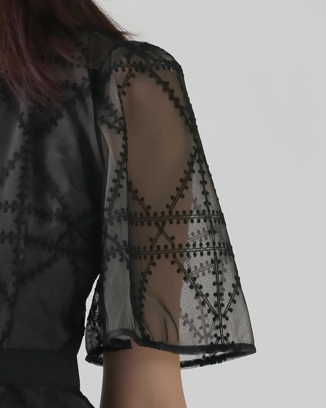 Amazon.co.jp: プレイドパターンチュールドレス CWFO251304BLK38