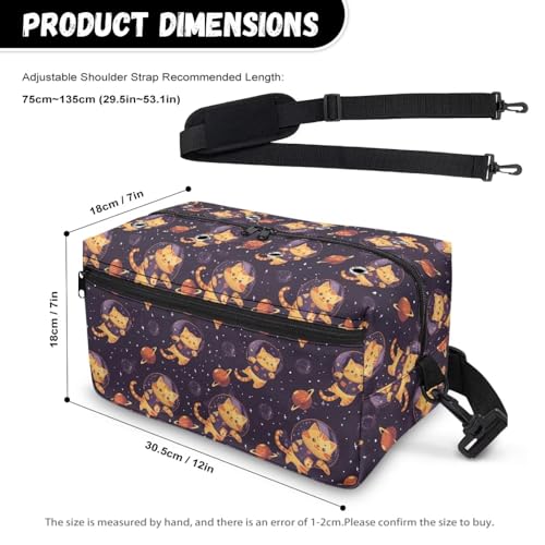 Image of Drnuikhe Crochet Bag Portable Knitting Bag for Yarn Skeins, Crochet Hooks, Knitting Needle Wooly Kitten Print