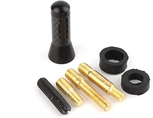 Antena corta para automóvil, 1.4 in/1.38 pulgadas, antena de radio de tornillo de fibra de carbono, antena de decoración corta de aluminio, repuesto