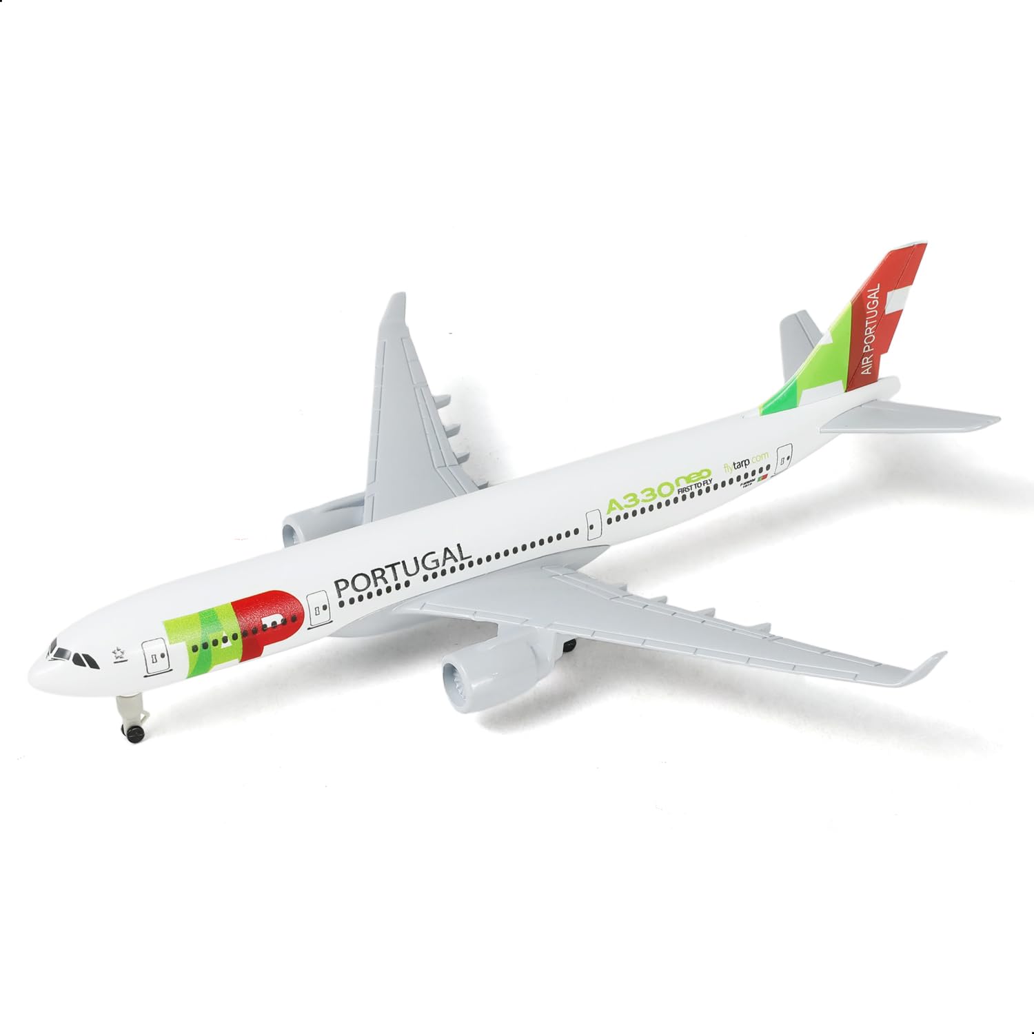 1/300 Portugal A330 Maquette d'avion en Métal Moulé avec Support pour Maquette d'avion A330 (7,8 Pouces de Long). Convient aux Passionnés d'Aviation comme Cadeau, décoration d'expositi