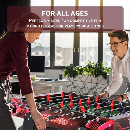 121,9 cm großer Kickertisch, Fußball-Spieltisch mit Fußbällen für Spielzimmer, Erwachsene, Kinder, Familie – Bild 7