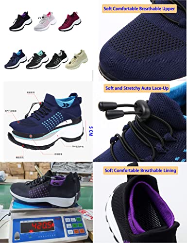 Women's Orthopedic Stretch Cushion Shoes Comfy Cloud Pro Breathe Mesh Sock Fashion Sneakers Wedge Running Footwear2