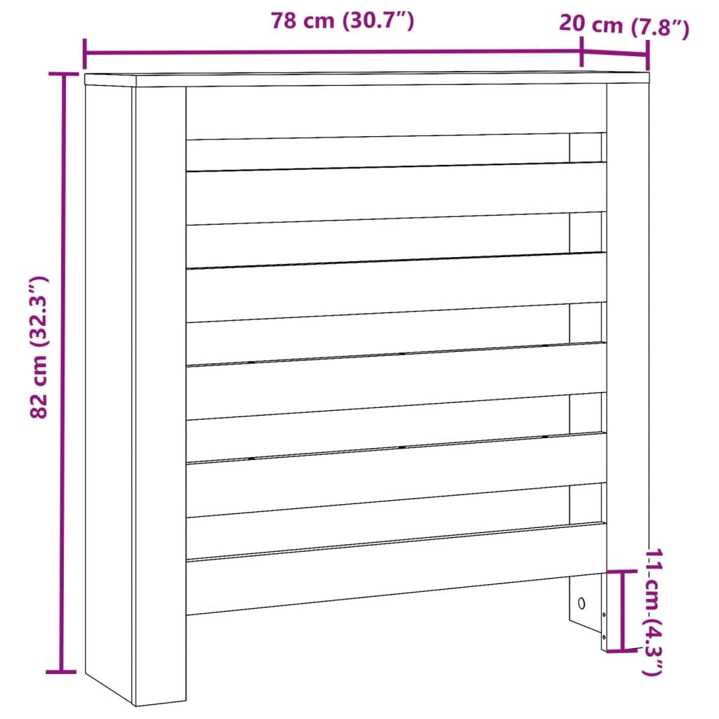 Mangloder Heizkörperverkleidung Eichen-Optik aus Holzwerkstoff 78 x 20 x 82 cm, Heizkörper zubehör mit Latten, Abdeckung für Wohnzimmer, Pflege leicht und dekorativ