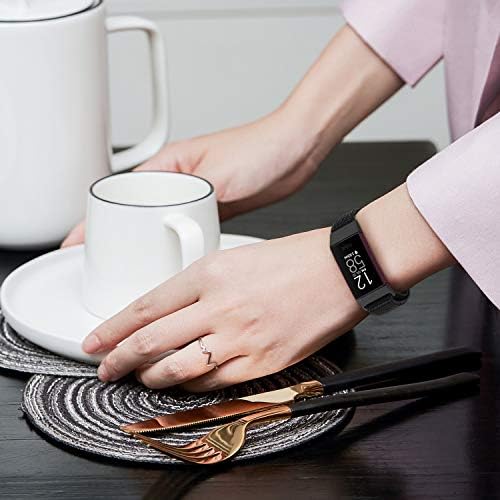 AVOD Nylon Loop Watch Bands Compatible with Fitbit Charge 4/Charge 3/SE, Soft Replacement Wristband Breathable Sport Strap with Band for Women Men - 4