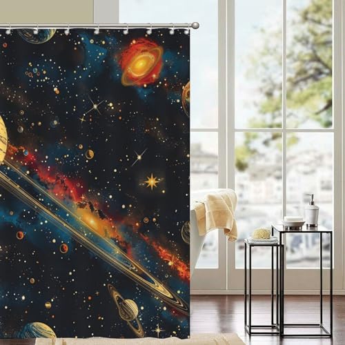 Rideau de douche polyester imperméable anti-moisissure grand format 183x203