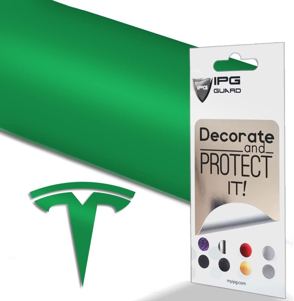 IPG Compatible with Tesla Model 3 Decal (9 Logo Set) Stickers Set Personalize Your Vehicle Gloss Green