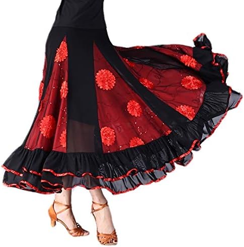 CISMARK Elegant Ballroom Dancing Latin Dance Party Long Swing Race Skirt - Image 5